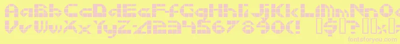 Czcionka Litebrite1975 – różowe czcionki na żółtym tle