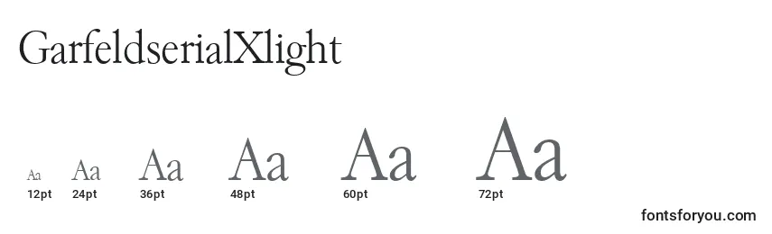 GarfeldserialXlight Font Sizes