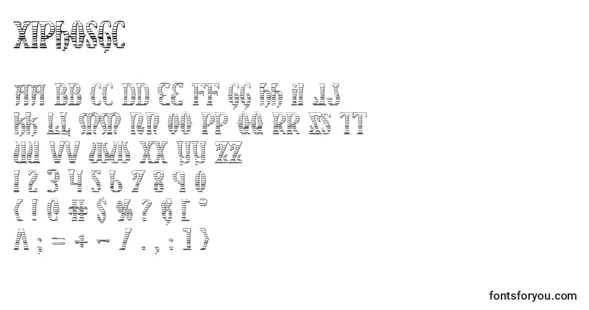 Schriftart Xiphosgc – Alphabet, Zahlen, spezielle Symbole