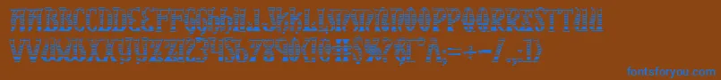 Xiphosgc Font – Blue Fonts on Brown Background