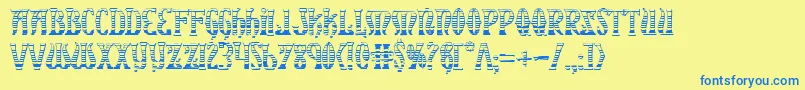 Xiphosgc Font – Blue Fonts on Yellow Background