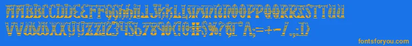 Xiphosgc Font – Orange Fonts on Blue Background