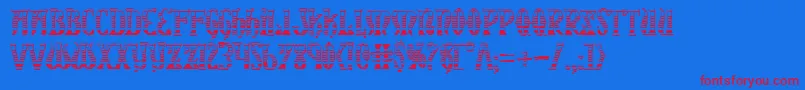 フォントXiphosgc – 赤い文字の青い背景