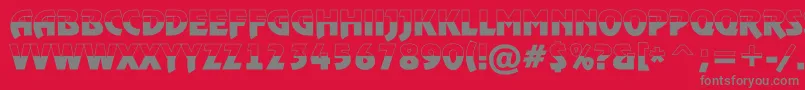 フォントRewindertitulbwBold – 赤い背景に灰色の文字