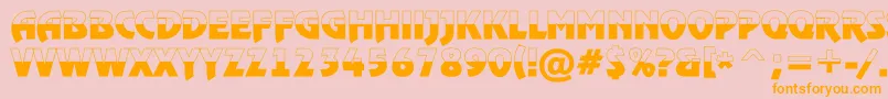 RewindertitulbwBold-Schriftart – Orangefarbene Schriften auf rosa Hintergrund