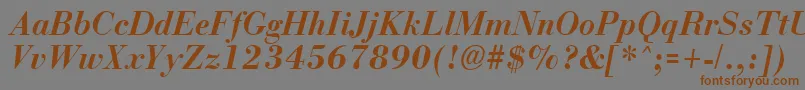 NecBoldItalic Font – Brown Fonts on Gray Background