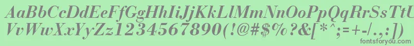 NecBoldItalic Font – Gray Fonts on Green Background