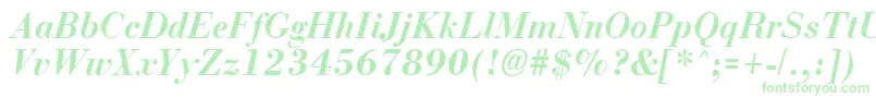NecBoldItalic Font – Green Fonts on White Background