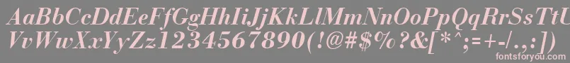 NecBoldItalic Font – Pink Fonts on Gray Background