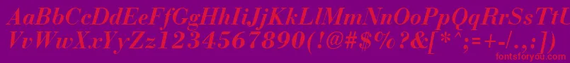 NecBoldItalic Font – Red Fonts on Purple Background