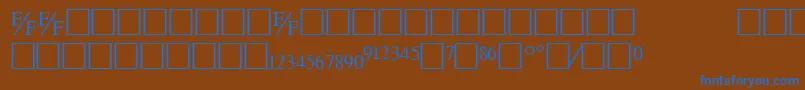フォントTmsfb – 茶色の背景に青い文字