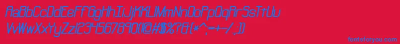 フォントNeural – 赤い背景に青い文字