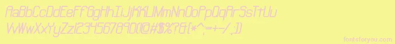 Neural-fontti – vaaleanpunaiset fontit keltaisella taustalla