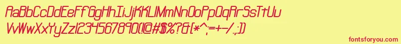 Czcionka Neural – czerwone czcionki na żółtym tle