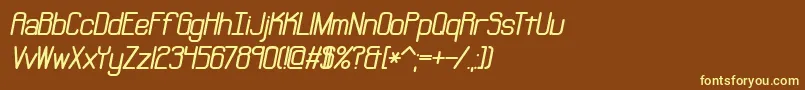 Neural-fontti – keltaiset fontit ruskealla taustalla