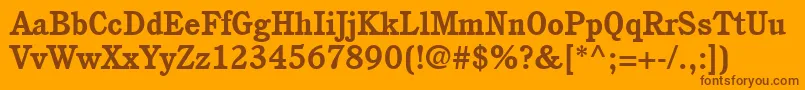 ItcCushingLtBold Font – Brown Fonts on Orange Background