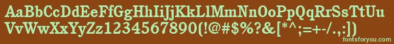 ItcCushingLtBold Font – Green Fonts on Brown Background