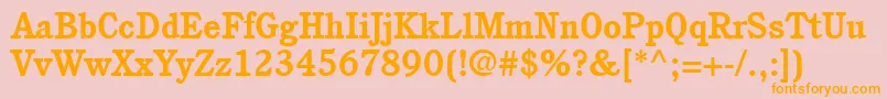 ItcCushingLtBold Font – Orange Fonts on Pink Background