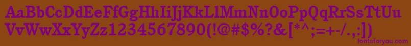 ItcCushingLtBold Font – Purple Fonts on Brown Background