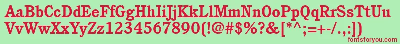 ItcCushingLtBold Font – Red Fonts on Green Background