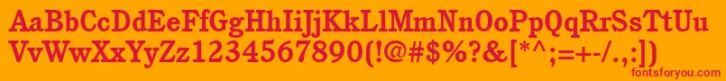 ItcCushingLtBold Font – Red Fonts on Orange Background