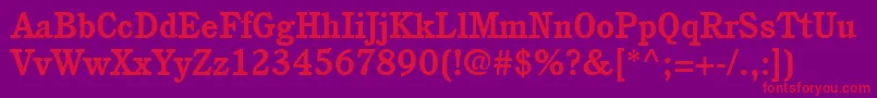 ItcCushingLtBold Font – Red Fonts on Purple Background