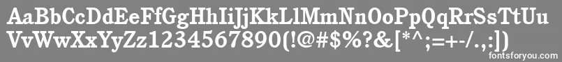 フォントItcCushingLtBold – 灰色の背景に白い文字