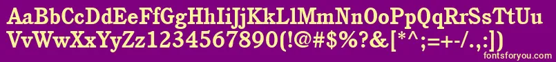 ItcCushingLtBold Font – Yellow Fonts on Purple Background