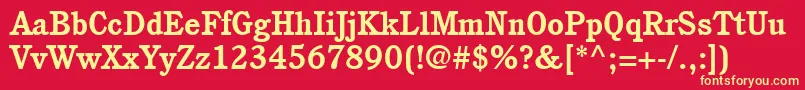 フォントItcCushingLtBold – 黄色の文字、赤い背景