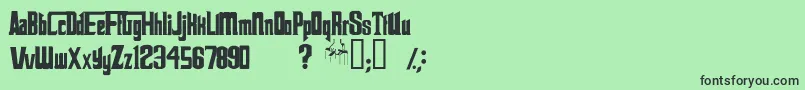 フォントThegodfatherV2 – 緑の背景に黒い文字