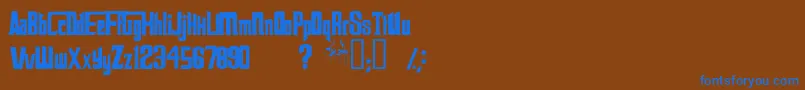 フォントThegodfatherV2 – 茶色の背景に青い文字