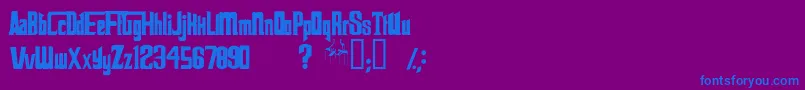 Шрифт ThegodfatherV2 – синие шрифты на фиолетовом фоне