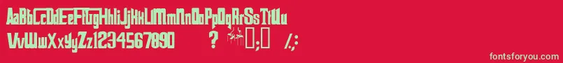 フォントThegodfatherV2 – 赤い背景に緑の文字