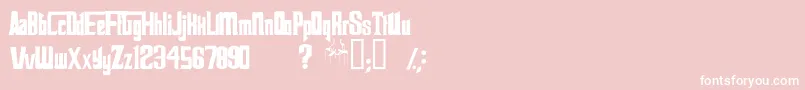 ThegodfatherV2-fontti – valkoiset fontit vaaleanpunaisella taustalla