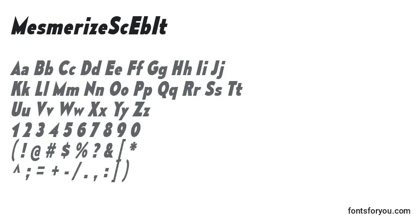 Fuente MesmerizeScEbIt - alfabeto, números, caracteres especiales