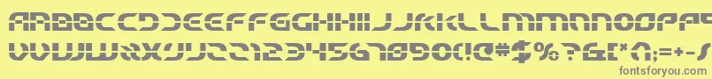 フォントStarfbv2b – 黄色の背景に灰色の文字