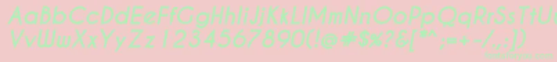 Caviardreams Bolditalic Font – Green Fonts on Pink Background