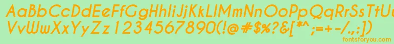 Caviardreams Bolditalic Font – Orange Fonts on Green Background