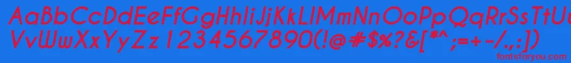 Caviardreams Bolditalic Font – Red Fonts on Blue Background