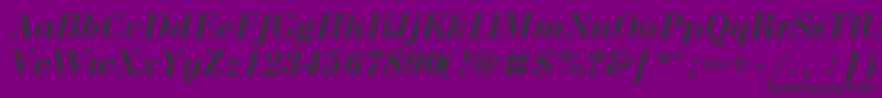 BodonicBolditalic-fontti – mustat fontit violetilla taustalla