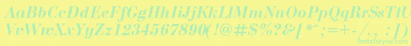 BodonicBolditalic Font – Green Fonts on Yellow Background