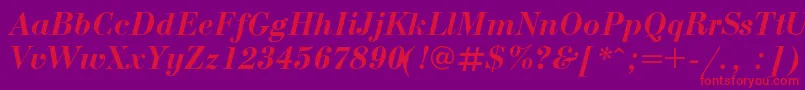 BodonicBolditalic Font – Red Fonts on Purple Background