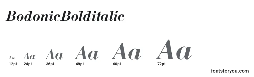 Размеры шрифта BodonicBolditalic