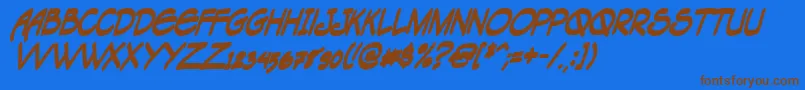 Tagacnbi Font – Brown Fonts on Blue Background