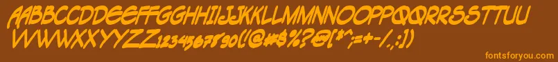 Weitere Informationen zur Tagacnbi-Schriftart Tagacnbi-Schriftart – Orangefarbene Schriften auf braunem Hintergrund