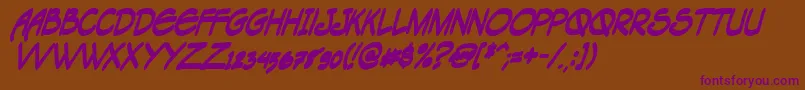 Tagacnbi Font – Purple Fonts on Brown Background