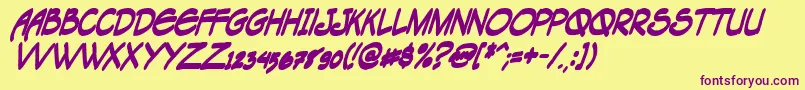 Tagacnbi Font – Purple Fonts on Yellow Background