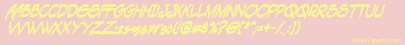 Tagacnbi Font – Yellow Fonts on Pink Background