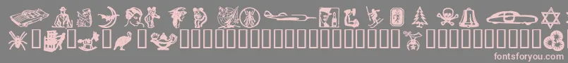 フォントDingies – 灰色の背景にピンクのフォント
