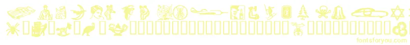 Czcionka Dingies – żółte czcionki na białym tle